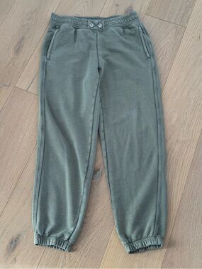 Aerie Throw-Back Fleece Jogger Olive Green Size Small